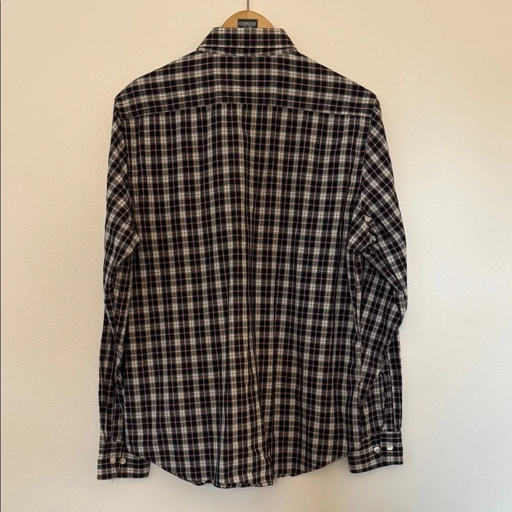 Banana Republic Soft Wash Slim Fit Plaid B/W Button Down Shirt Men’s Size M